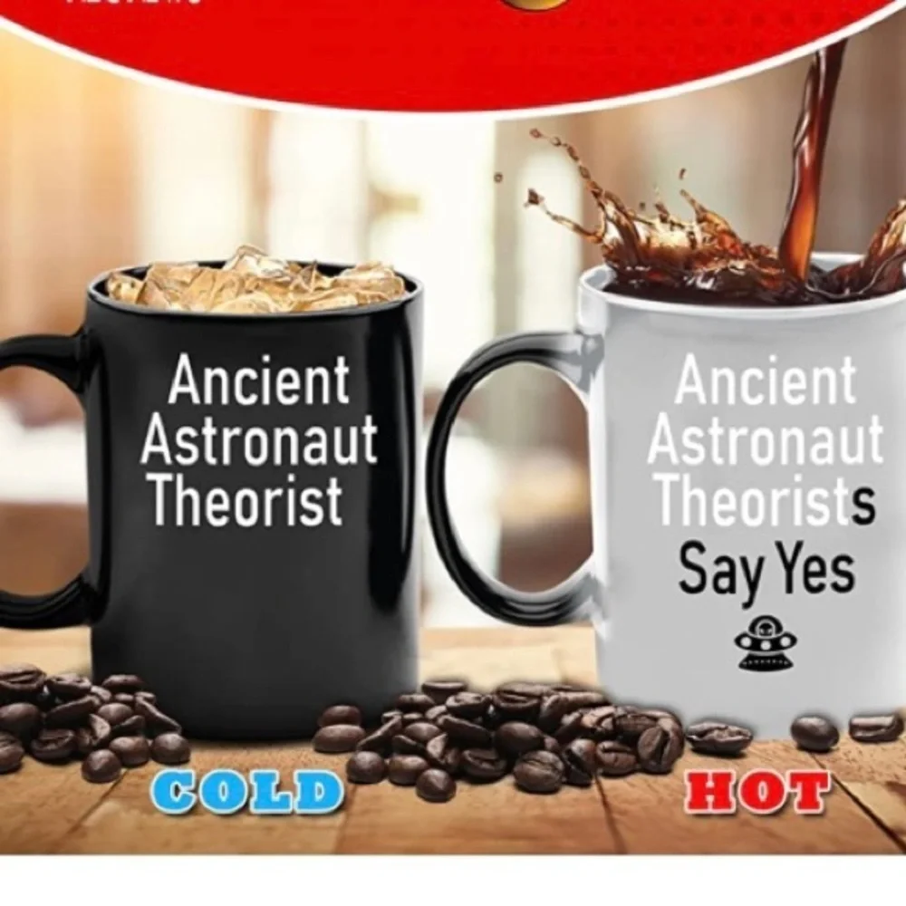 GR8AM Ancient Astronaut Theorists say Yes Heat Sensitive Color Changing 12oz mug